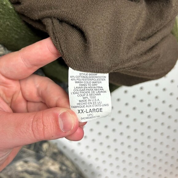 Jerzees Camo Camouflage Bomber Jacket XXL 2XL USA Made Vtg 90s Outdoor Mossy Oak - Picture 6 of 7